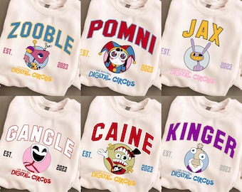 Personalized The Amazing Digital Circus Shirt, Pomni Jax Ragatha Gangle Kinger Zooble Shirt, TADC Characters Shirt, Circus Birthday Tee Gift