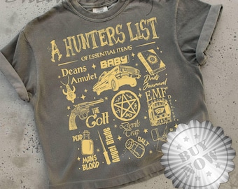 Vintage Supernatural A Hunters List of Essential Items Png | Supernatural Png | Sam And Dean Png | Supernatural Castiel