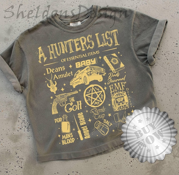 Vintage Supernatural A Hunters List of Essential Items Png | Supernatural Png | Sam And Dean Png | Supernatural Castiel