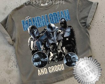 The Mandalorian And Grogu Baby Yoda Shirt, Disneyland Party 2026 Tshirt, Matching Family Shirts, Father Day, Dad Gifts Vintage Shirt