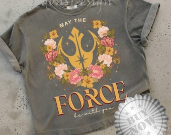 Möge die Macht mit dir sein Shirt, Floral Rebel Shirt, Comfort StarWars Floral Rebel Tshirt, Disneyland Familienurlaub 2026