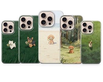 Cute Dog Phone Case – Aesthetic Puppy Design Cover for iPhone 17 Pro Max, 16e, 15, 14, 13 & Samsung S25 Ultra, S24 FE, A56, A16