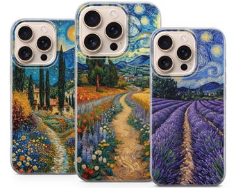 Van Gogh mobilskal med konstmålning för iPhone 17 Pro Max, 16e, 15, 14, 13 och Samsung S25 Ultra, S24 FE, A56, A16, Pixel 10 XL, 9a, 8, 7