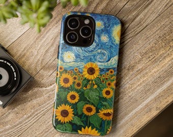 Solrosfält Mobilskal – Van Gogh Solroskonst Tufft iPhone-, Samsung-skal, Blommig estetisk gåva för konst, blomsterälskare