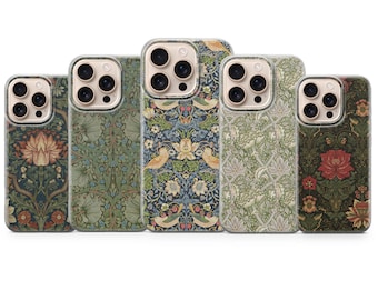 Vintage Art Nouveau-telefonskal Vintage-fodral för iPhone 17 Pro Max, 16e, 15, 14, 13 och Samsung S25 Ultra, S24 FE, A56, A16, Pixel 10 XL, 9a