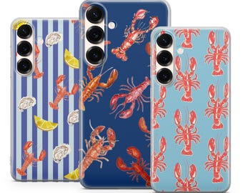 Lobster mobilskal, Coastal mobilskal för iPhone 17 Pro Max, 16e, 15, 14, 13 & Samsung S25 Ultra, S24 FE, A56, A16, Pixel 10 XL, 9a, 8, 7