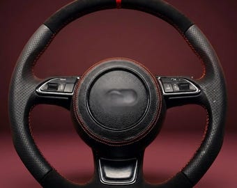 Suede Leather Sport Steering Wheel compatible with Audi A3-A8 – Aftermarket Upgrade