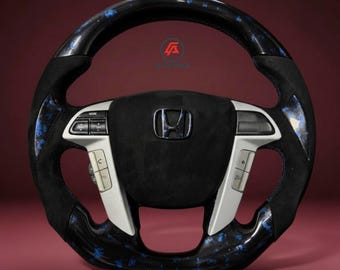 Volante de fibra de carbono forjado azul para Honda Accord 2008-12