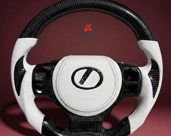 White Carbon Fiber Steering Wheel Compatible with Lexus IS300, IS350, RC350 (2017–2025) – Aftermarket