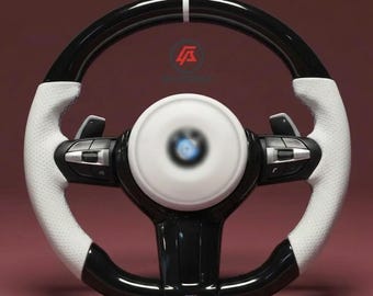 Volante de cuero blanco y negro piano compatible con modelos BMW – Repuestos