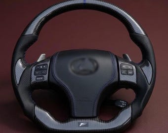 Volante de fibra de carbono de base plana compatible con Lexus IS250/350 2006–2013 – Repuesto