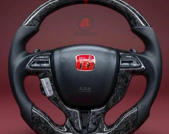 Volante de fibra de carbono forjada compatible con Honda Accord 2008–2012 – Repuesto