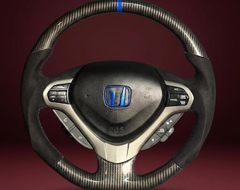 Carbon Fiber Steering Wheel Compatible with Honda Accord 2013–2014 8 gen – Aftermarket