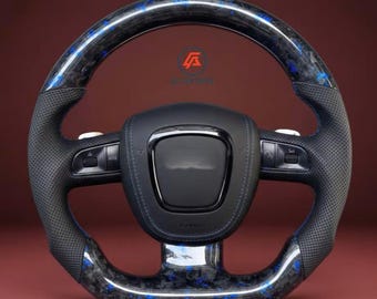 Forged Carbon Fiber Flat Bottom Steering Wheel compatible with Audi A3-A6 – Aftermarket Upgrade