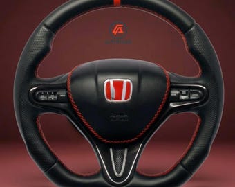 Leather Steering Wheel Compatible with Honda Civic FD2 2006–2011 – Aftermarket