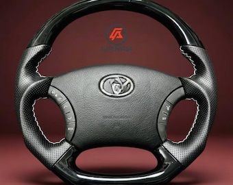 Piano Black Steering Wheel Compatible with Toyota Prado & Tacoma – Aftermarket