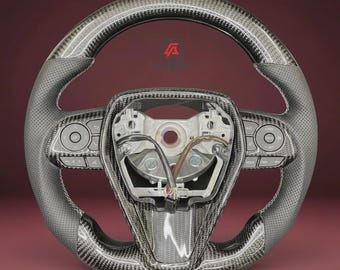 Carbon Fiber & Leather Steering Wheel Compatible with Toyota Camry (2018–2022) – Aftermarket