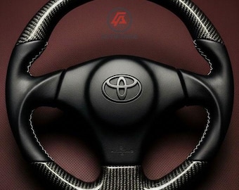 Toyota Supra MK4 1993–1998 Real Carbon Fiber Steering Wheel White Stitched