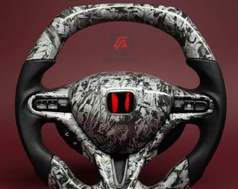 Volante de fibra de carbono forjada compatible con Honda Civic FD2 FN2 (2006–2012) – Repuesto