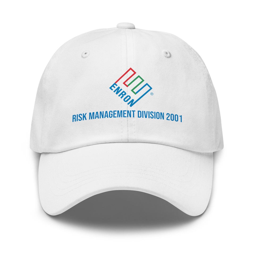 Enron Risk Management Hat Enron Risk Management Division 2001 Dad Hat | Wall Street Finance Meme ...