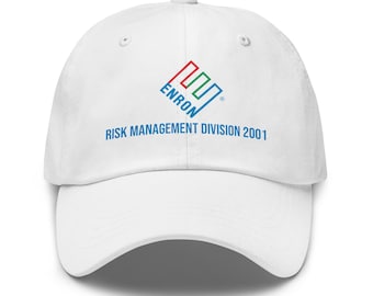 Enron Risk Management Division 2001 Dad Hat | Wall Street Finance Meme | Corporate History Humor