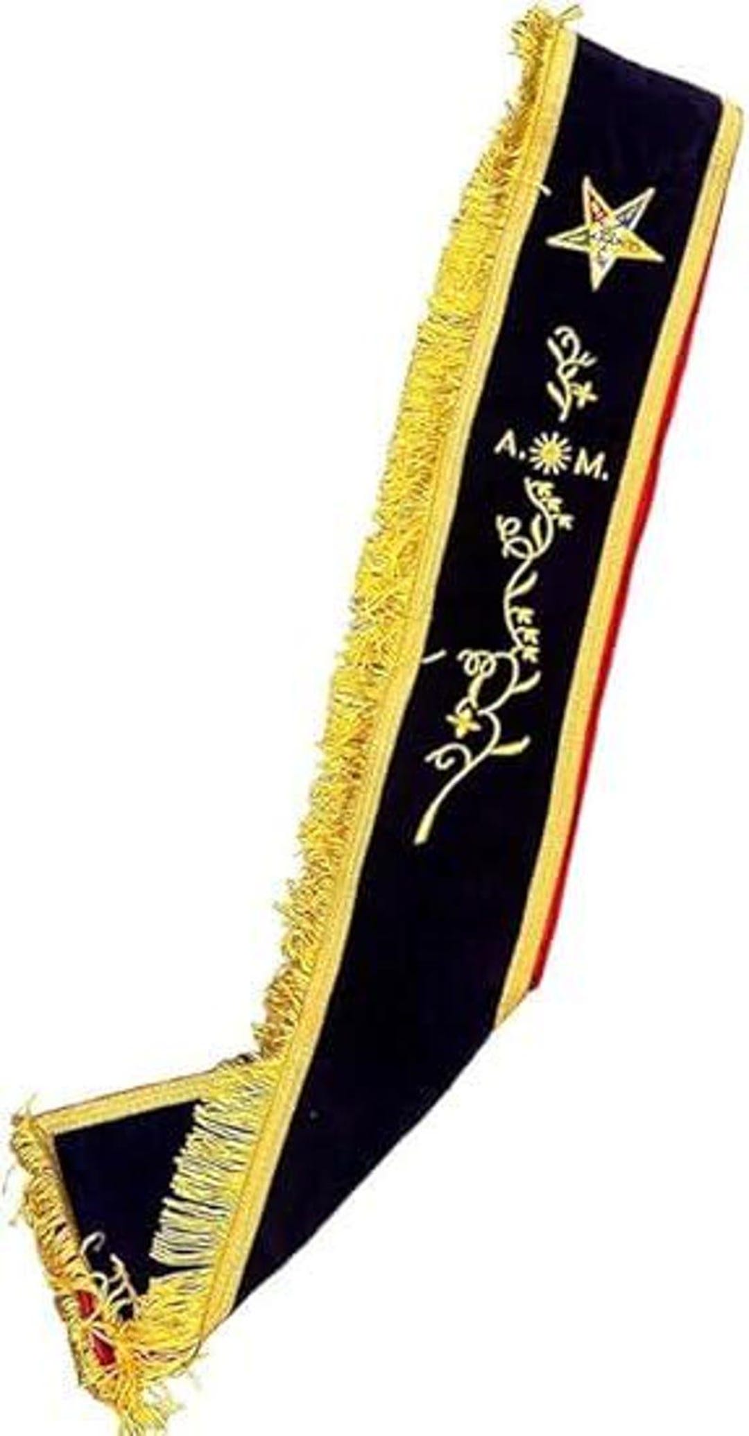 Masonic OES Associate Matron Sash, Purple Velvet Golden Fringe ...