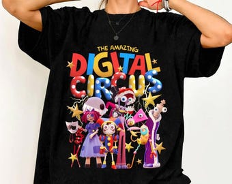 Camiseta de The Amazing Digital Circus, regalo para fans de TADC, camisetas de personajes de circo, sudadera con temática de circo, regalo de anime para cumpleaños de niño y niña.