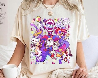 The Amazing Digital Circus T-shirt, TADC Fan Gift, Circus Characters Shirts, Circus Theme Tshirts, Anime Tshirts, Birthday Gift