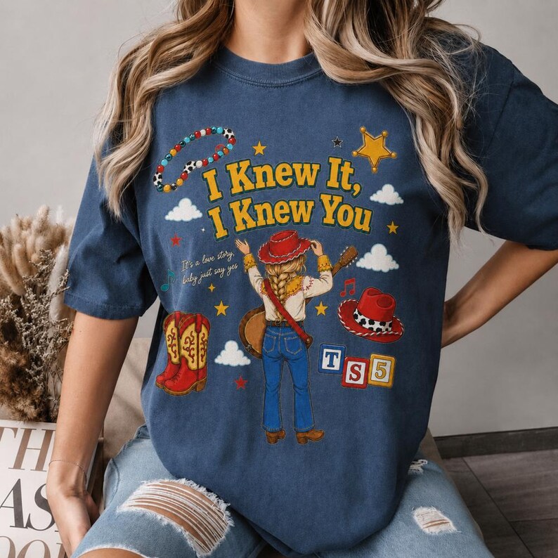 It's a Love Story Baby Just Say Yes Shirt, I Knew It, I Knew You Shirt, It's A Tay Story, Musical Toy Story 5 Friendship Shirt image 3