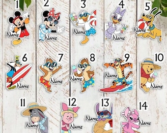 Imán personalizado de Disneyland Cruise Mickey y sus amigos Stitch Viaje a Disney Princesas Decoración de puerta de crucero de verano Puerta de camarote de crucero familiar