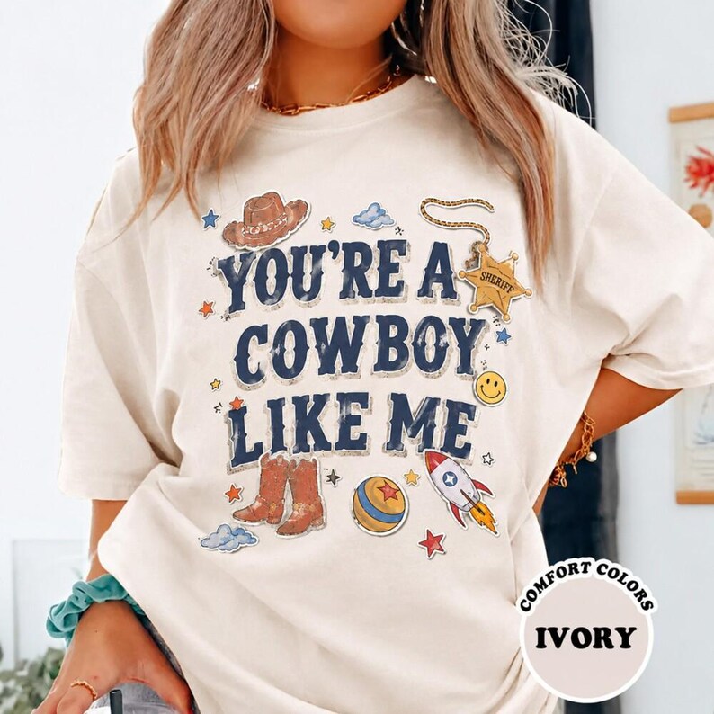 Vintage TStory Shirt, You're A Cowboy Like Me Shirt, Toy Story 5 Shirt, WDW Disneyland Family Vacation Trip Tee, Disney Pixar Fest Shirt 画像 3