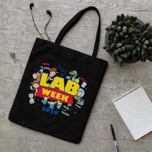 Disneyland Toy Story Lab Week 2026 Tote Bag, Buzz Lightyear Woody Lab Story Shoulder Bag, Lab Team, Lab Assistant Tote Bage image 1