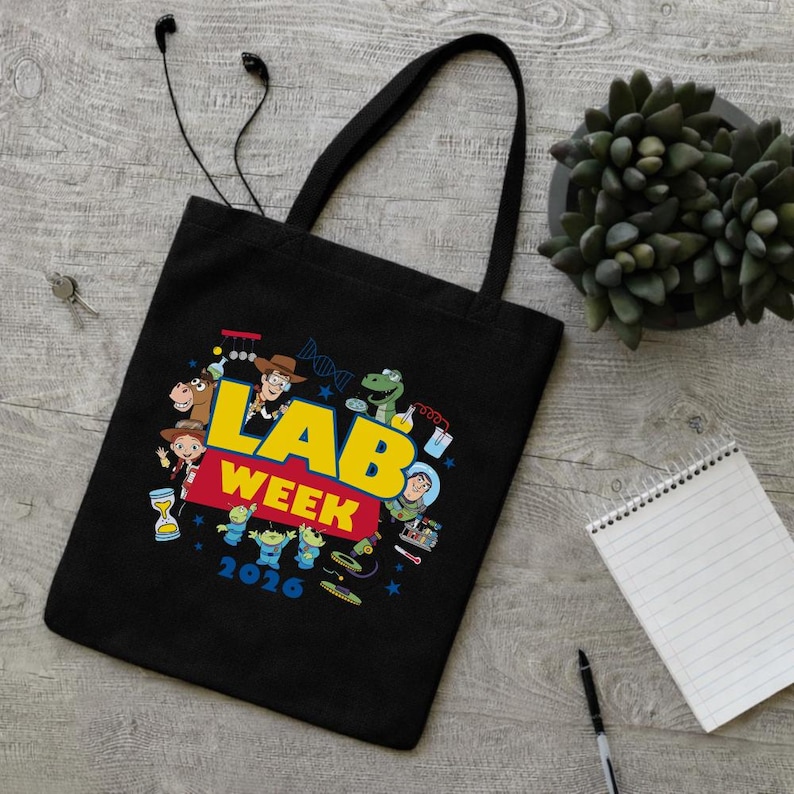Disneyland Toy Story Lab Week 2026 Tote Bag, Buzz Lightyear Woody Lab Story Shoulder Bag, Lab Team, Lab Assistant Tote Bage image 1