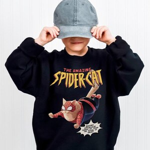 Comfort Colors Vintage 90s Spidercat-Punk Retro Comic Shirt, Retro The Amazing Spider Man Shirt, Spiderman Fan Gift, Spidery Shirt for Fan image 3
