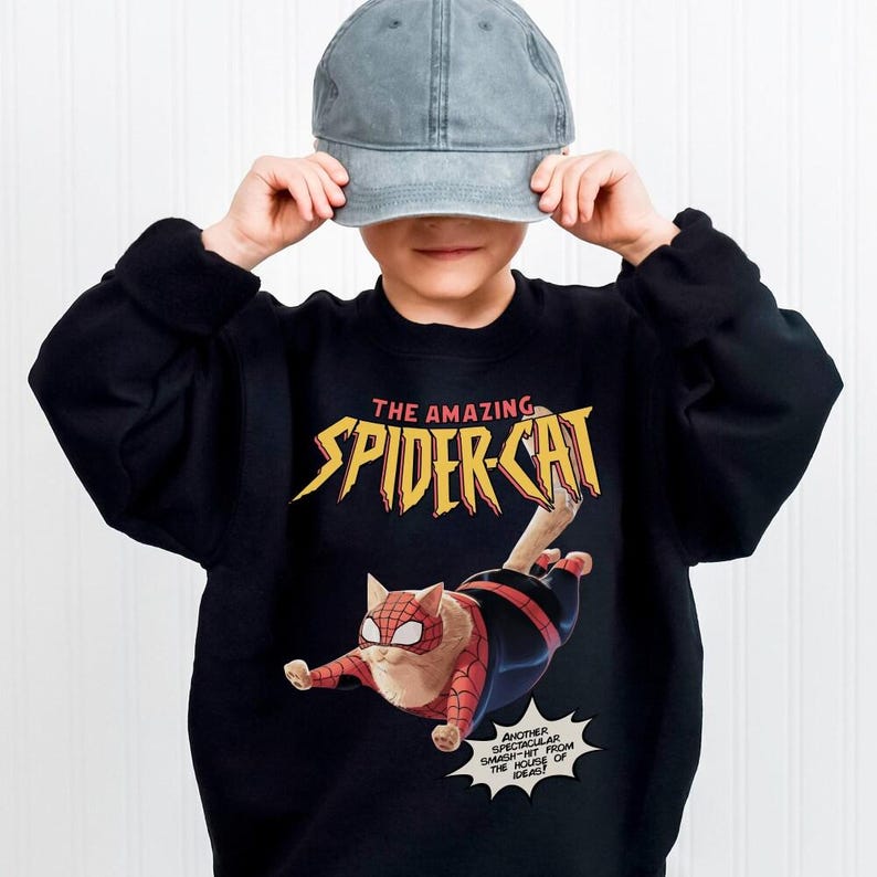 Comfort Colors Vintage 90s Spidercat-Punk Retro Comic Shirt, Retro The Amazing Spider Man Shirt, Spiderman Fan Gift, Spidery Shirt for Fan image 3