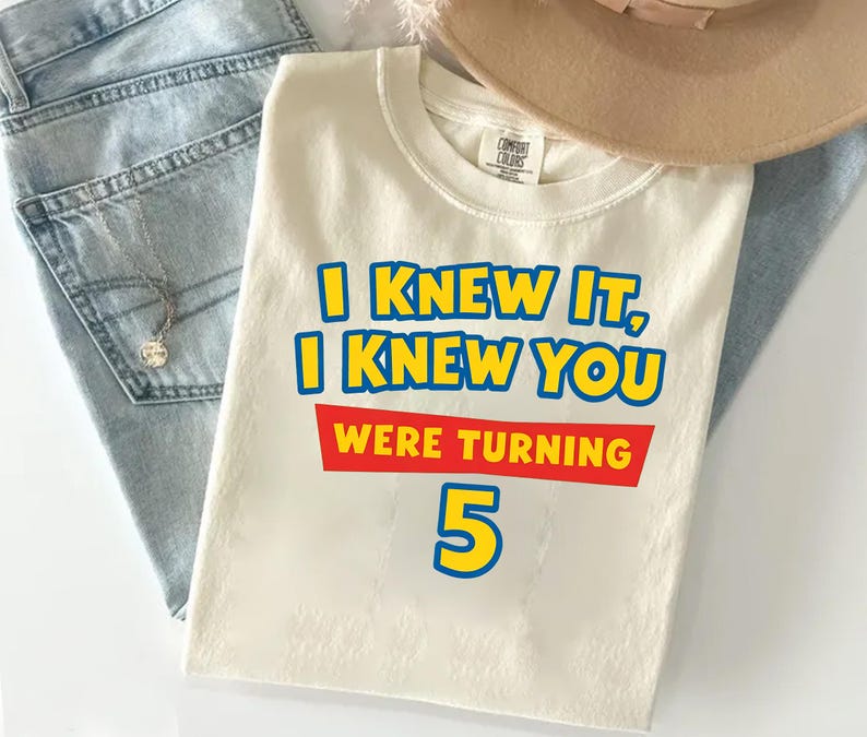 Disneyland Pixar Toy Story 5 I Knew It I Knew You Swift Shirt,TSwift Toy Story 5 Birthday Shirt, Toy Story Were Turning 5 image 2
