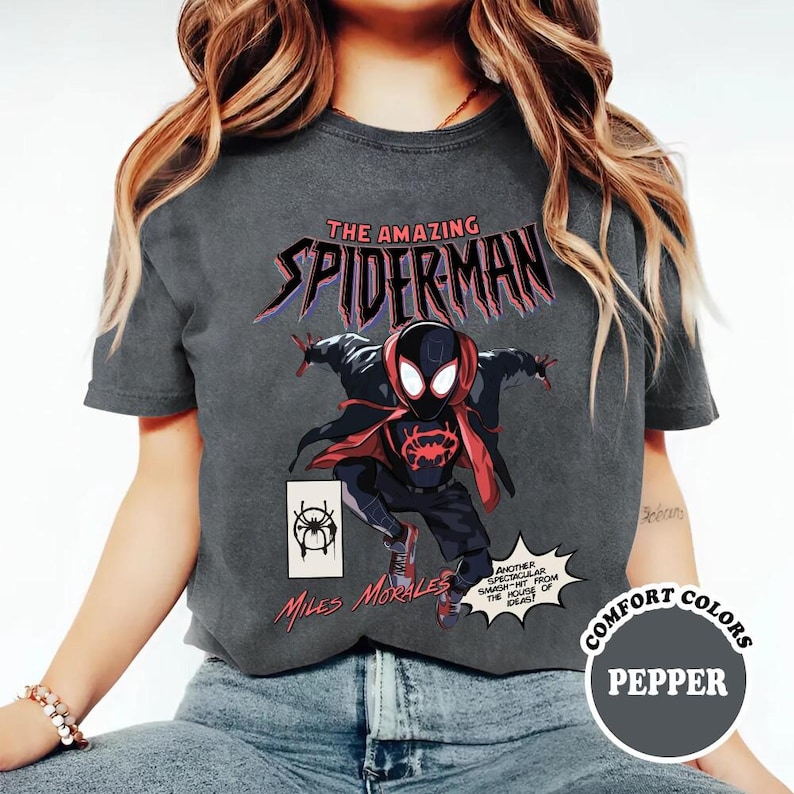 Comfort Colors The Amazing Black Suit Spiderman 2099 Comics T-shirt, Vintage Comic Black Suit Spider Man Fan Shirt, Amazing Spiderman Gift image 5