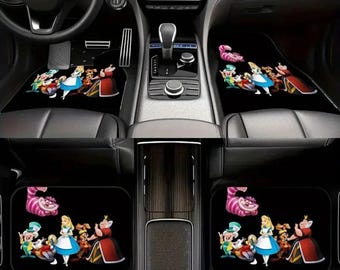 Alfombrillas para coche de Alicia en el País de las Maravillas, antideslizantes para el interior del coche, con diseño de dibujos animados, ideales para SUV, sedanes y camiones. Decoración coleccionable para el coche.