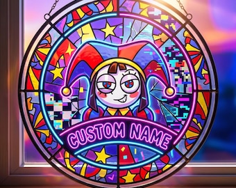 The Amazing Digital Circus Suncatcher, The Amazing Digital Circus Pomni Suncatcher, Amazing Digital Circus Window Hanging, Circus Fan Gift