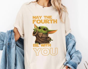 May The Fourth Be With You Funny T Shirt Star Lovers War Fan T Shirt, Cool Graphic Bible Quote Graphic Tee, Christianity Gift Shirt
