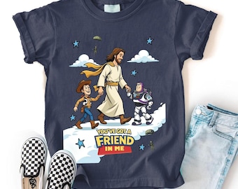 Camiseta "Jesús, tienes un amigo en mí", Camiseta de Jesús de Toy Story, Camiseta de fe y amistad, Camiseta de Jesús de Disneyland, Camiseta de Jesús de dibujos animados