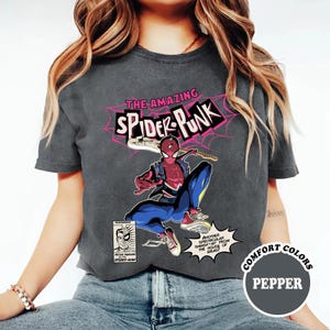 Comfort Colors Vintage 90s Spiderman-Punk Retro Comic Shirt, Vintage Comic The Amazing Spider Man Shirt, Spiderman Fan Gift, Mcu Shirt image 4
