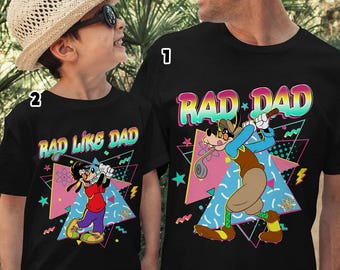 Camiseta de golf de Goofy y Max "Rad Like Dad", Camiseta "Rad Dad And Rad Like Dad", Camiseta de Disneyland para padre e hijo, Camiseta del Día del Padre