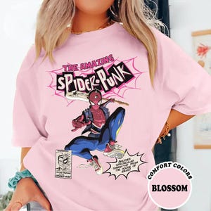 Comfort Colors Vintage 90s Spiderman-Punk Retro Comic Shirt, Vintage Comic The Amazing Spider Man Shirt, Spiderman Fan Gift, Mcu Shirt image 2