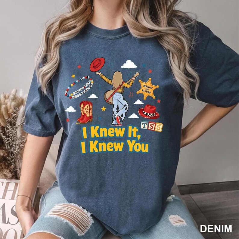Comfort Colors I Knew It, I Knew You TSwift Shirt, Disneyland Pixar Toy Story 5,TSwift Music Tee,You've Got A Friend In Me Toy Story 5 Shirt image 2