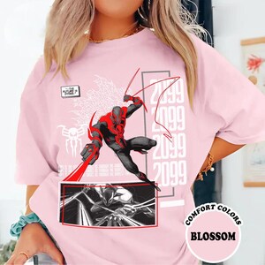 Comfort Colors Spider Verse Spiderman 2099 Shirt, Across Spider Verse Spiderman Shirt, Comic Spiderman Fan Shirt, Spiderman Gift for him image 2