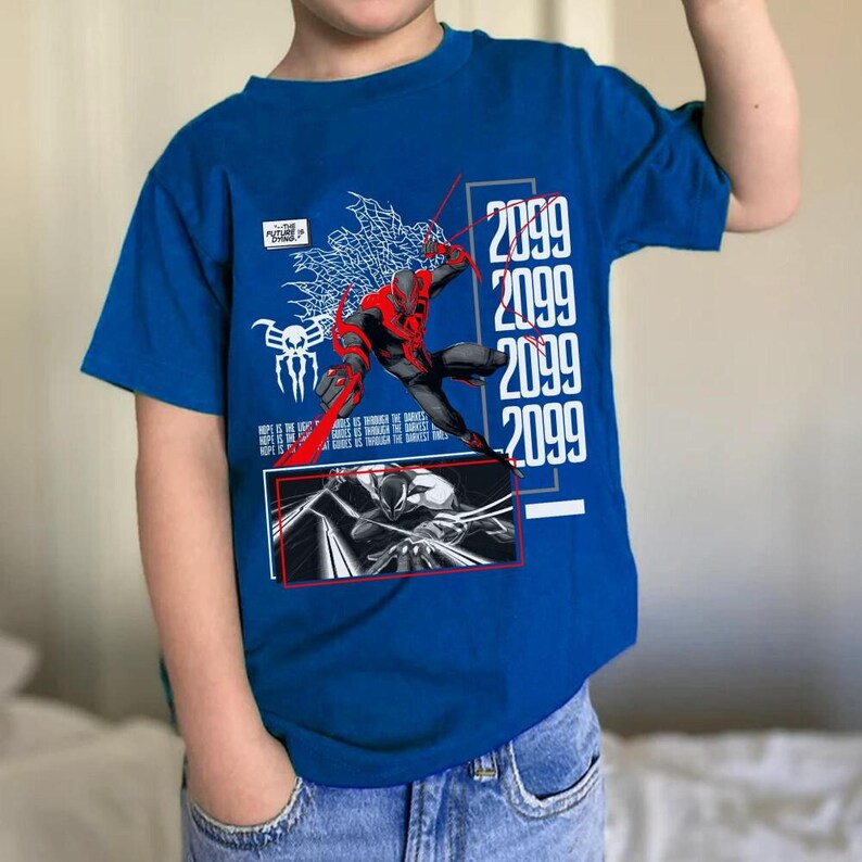 Comfort Colors Spider Verse Spiderman 2099 Shirt, Across Spider Verse Spiderman Shirt, Comic Spiderman Fan Shirt, Spiderman Gift for him image 5