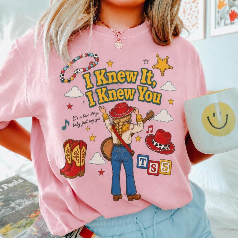 It's a Love Story Baby Just Say Yes Shirt, I Knew It, I Knew You Shirt, It's A Tay Story, Musical Toy Story 5 Friendship Shirt image 2
