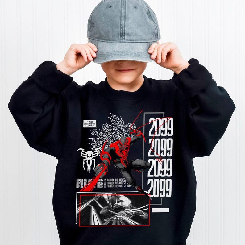 Comfort Colors Spider Verse Spiderman 2099 Shirt, Across Spider Verse Spiderman Shirt, Comic Spiderman Fan Shirt, Spiderman Gift for him image 4