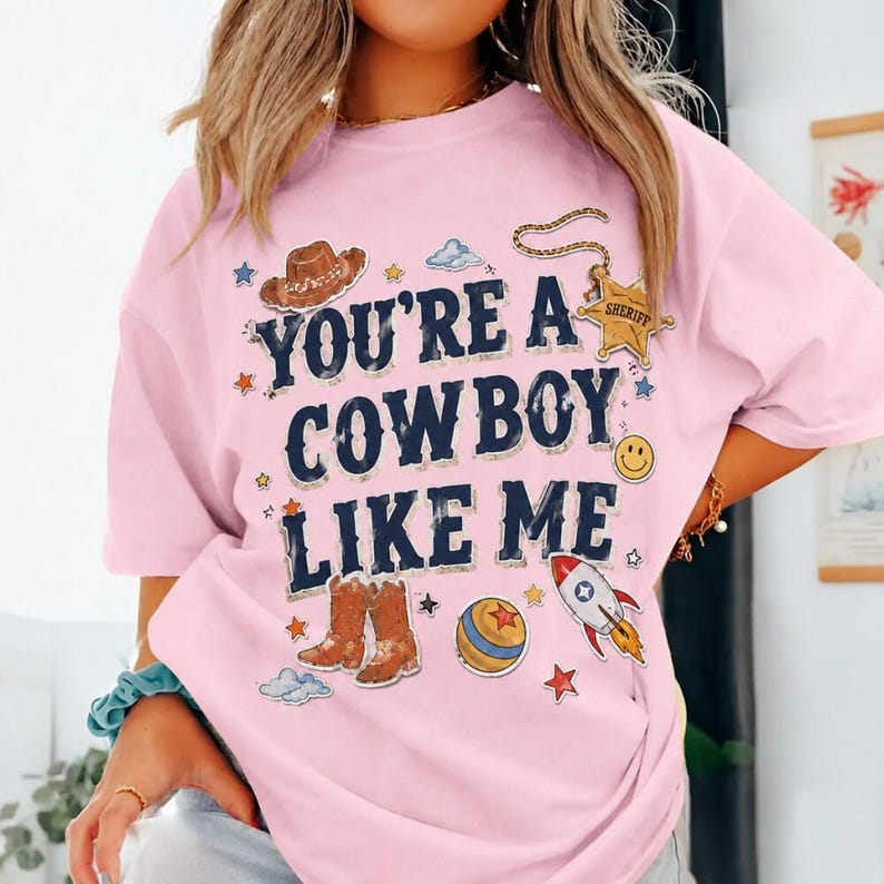 Vintage TStory Shirt, You're A Cowboy Like Me Shirt, Toy Story 5 Shirt, WDW Disneyland Family Vacation Trip Tee, Disney Pixar Fest Shirt 画像 5